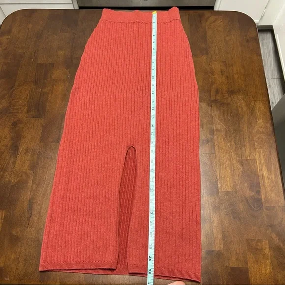 Free People Skyline Midi Skirt in Burnt Orange Size XS - Picture 9 of 12